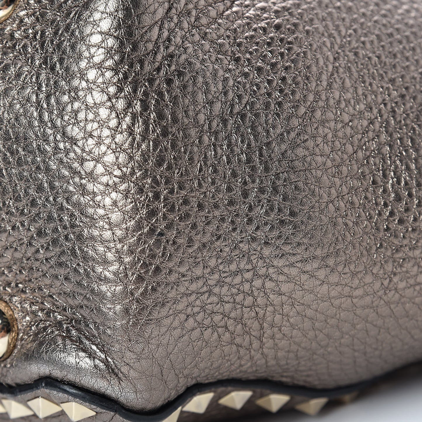 Metallic Alce Printed Calfskin Medium Rockstud Tote Sasso