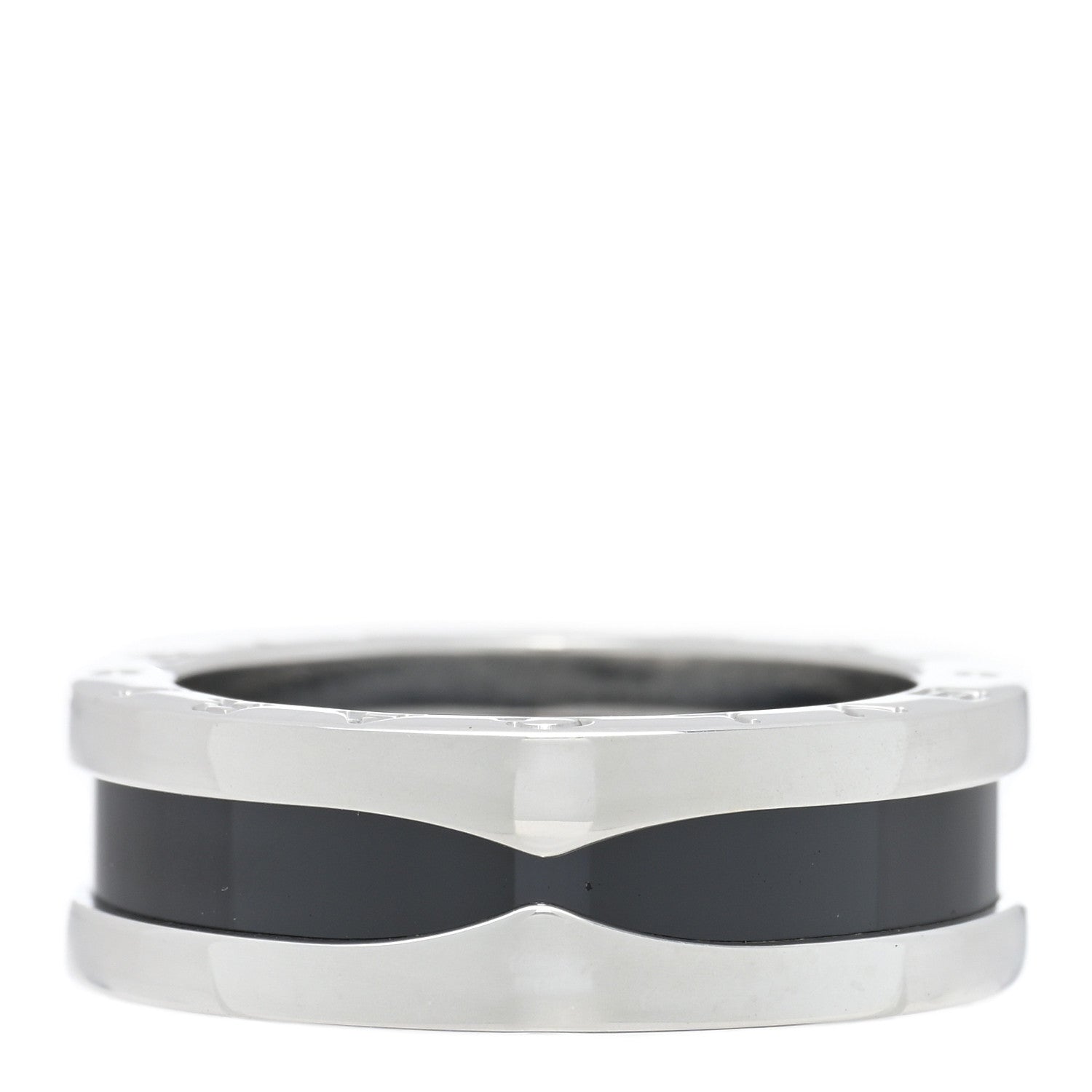 Bulgari Sterling Silver Ceramic Save The Children One-Band Ring 52 6 1 of 5