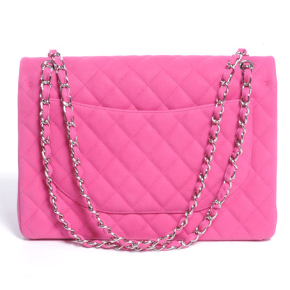 Chanel Iridescent Caviar Maxi Double Flap Hot Pink 4 of 9