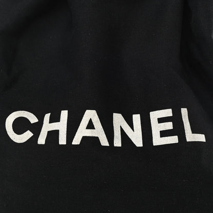 Chanel Canvas Drawstring Backpack Black White 8 of 12