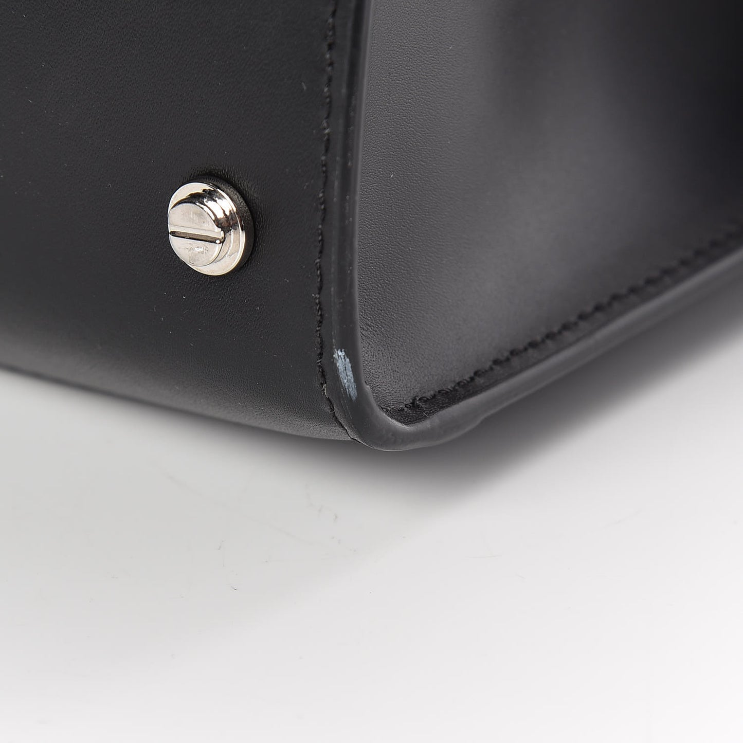 Smooth Calfskin Small Horizon Satchel Black