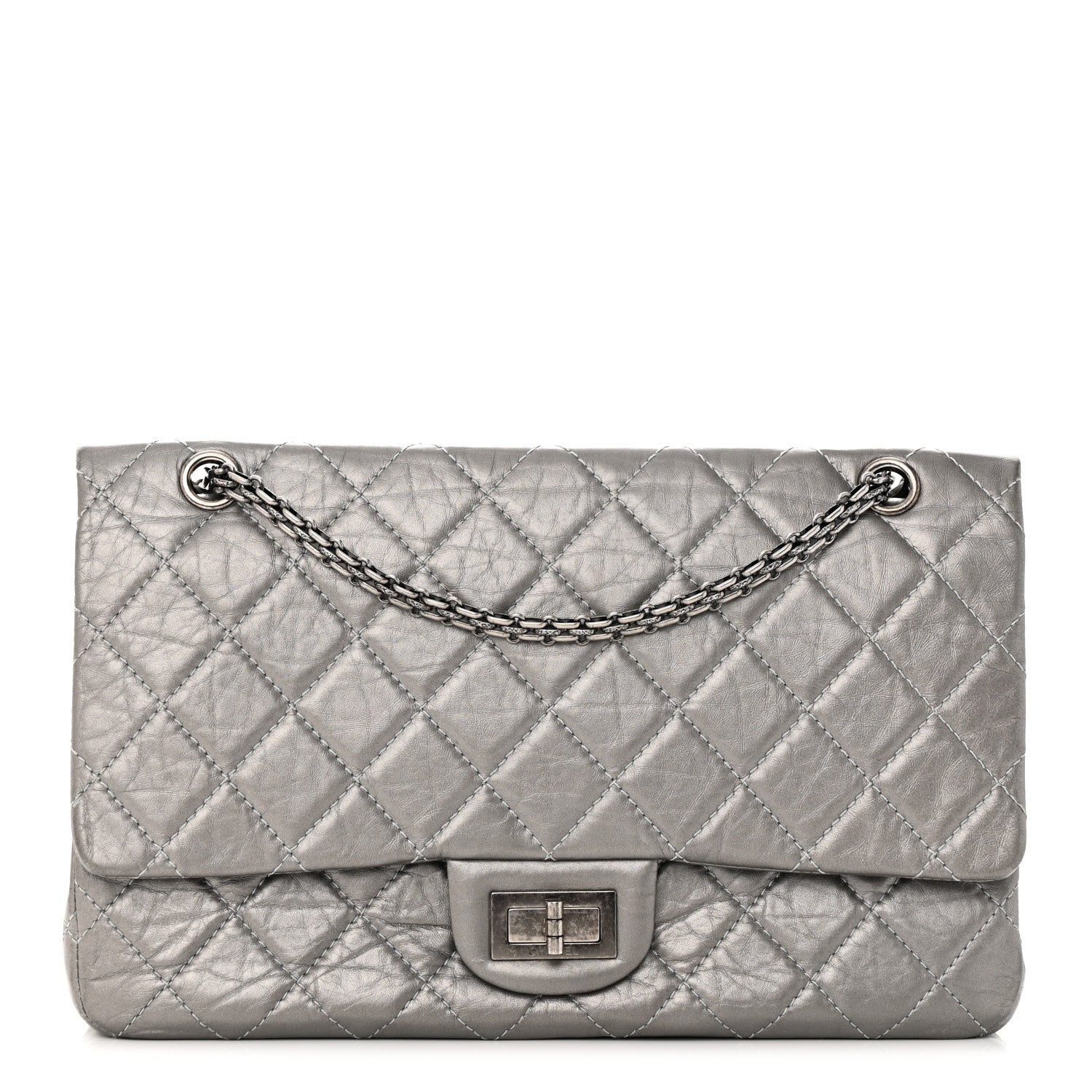 Chanel Metallic Aged Calfskin Quilted 2.55 Reissue 227 Flap Grey 1 of 17