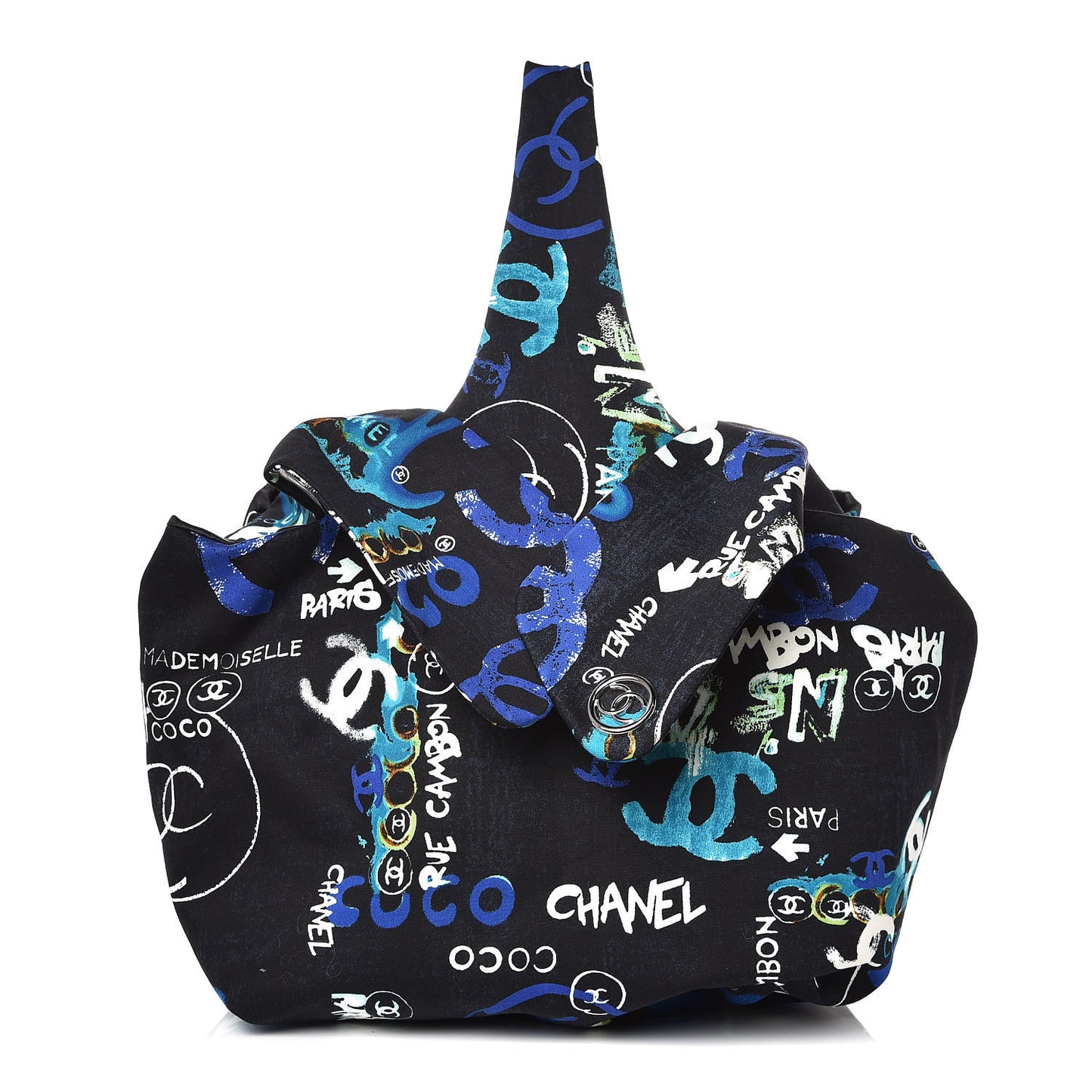 Canvas Coco Print Tote Black Multi