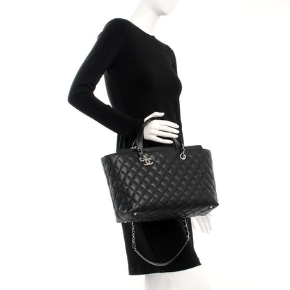 Chanel Calfskin Quilted Large Shopping Tote Black 3 of 8