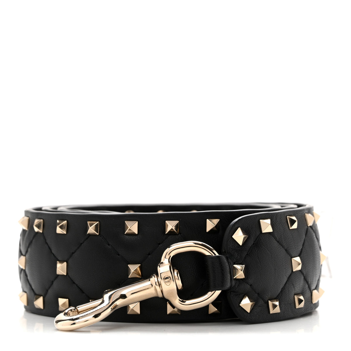 Valentino Garavani Lambskin Rockstud Spike Shoulder Strap Black 1 of 4