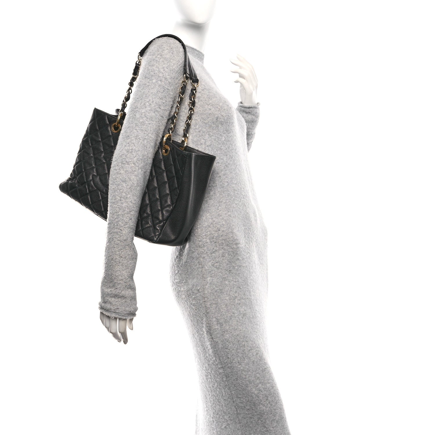 Chanel Caviar Quilted Grand Shopping Tote GST Black 2 of 10