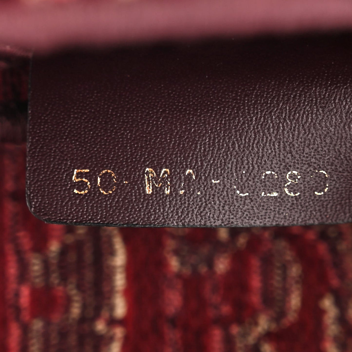 Velvet Oblique Saddle Bag Burgundy