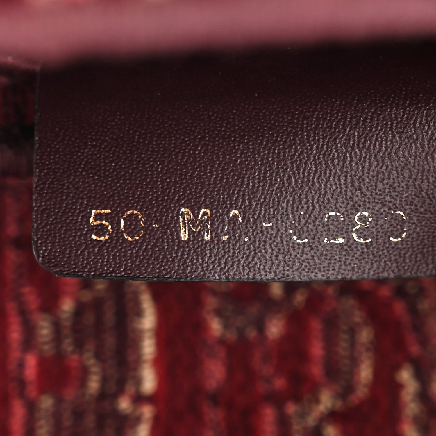 Christian Dior Velvet Oblique Saddle Bag Burgundy 7 of 12