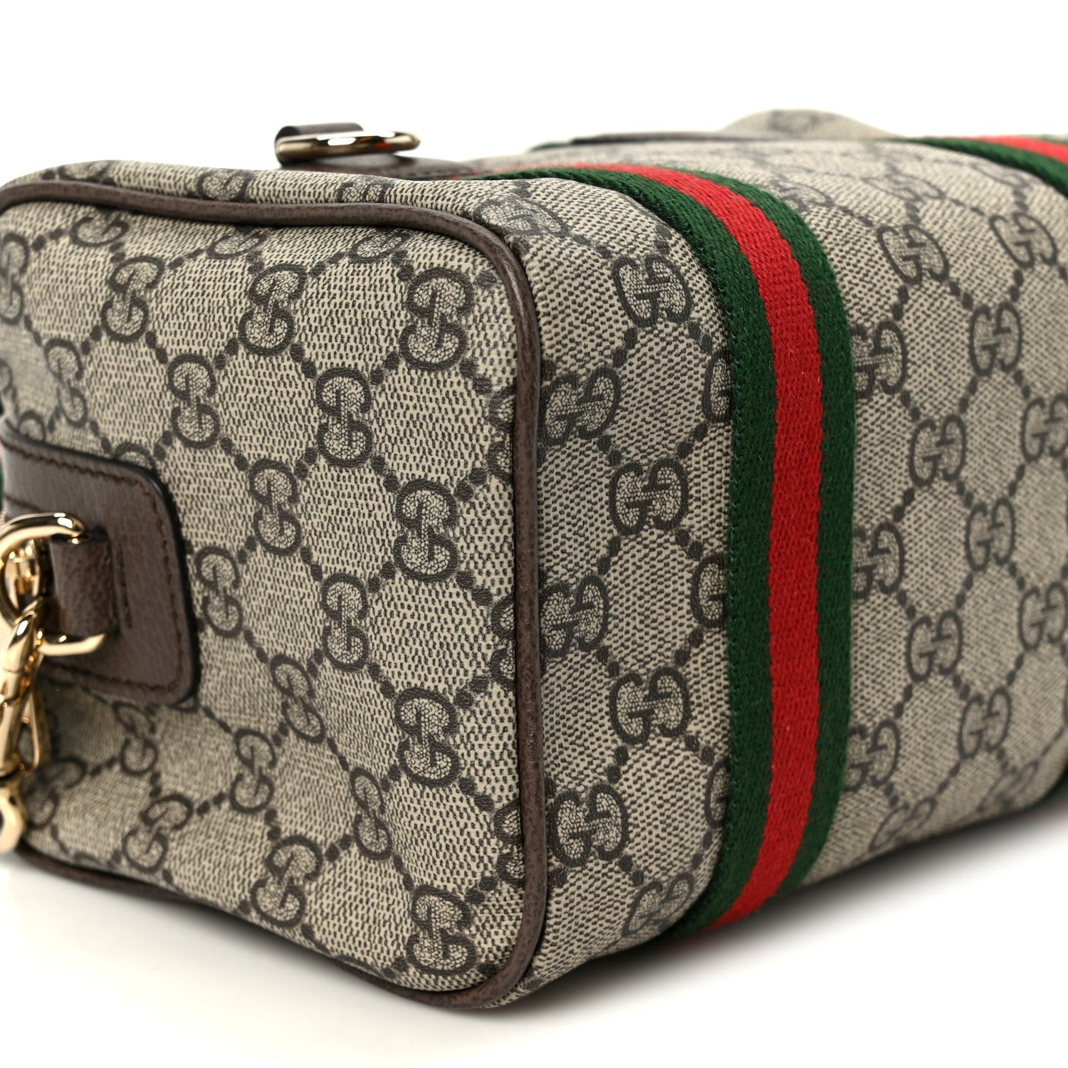 Gucci GG Supreme Web Mini GG Top Handle Bag Beige Ebony New Acero 9 of 11