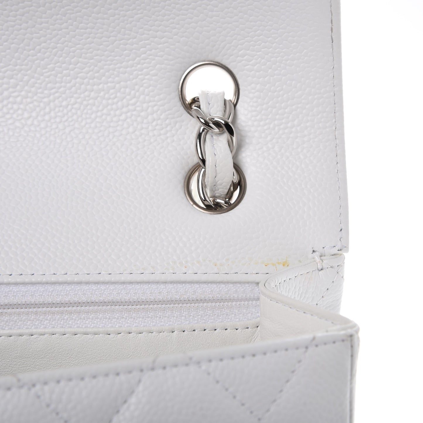 Caviar Maxi Single Flap White