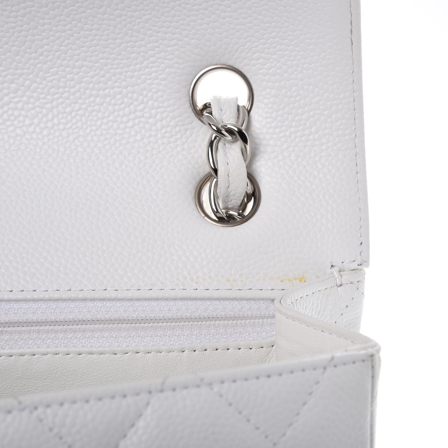Chanel Caviar Maxi Single Flap White 12 of 13