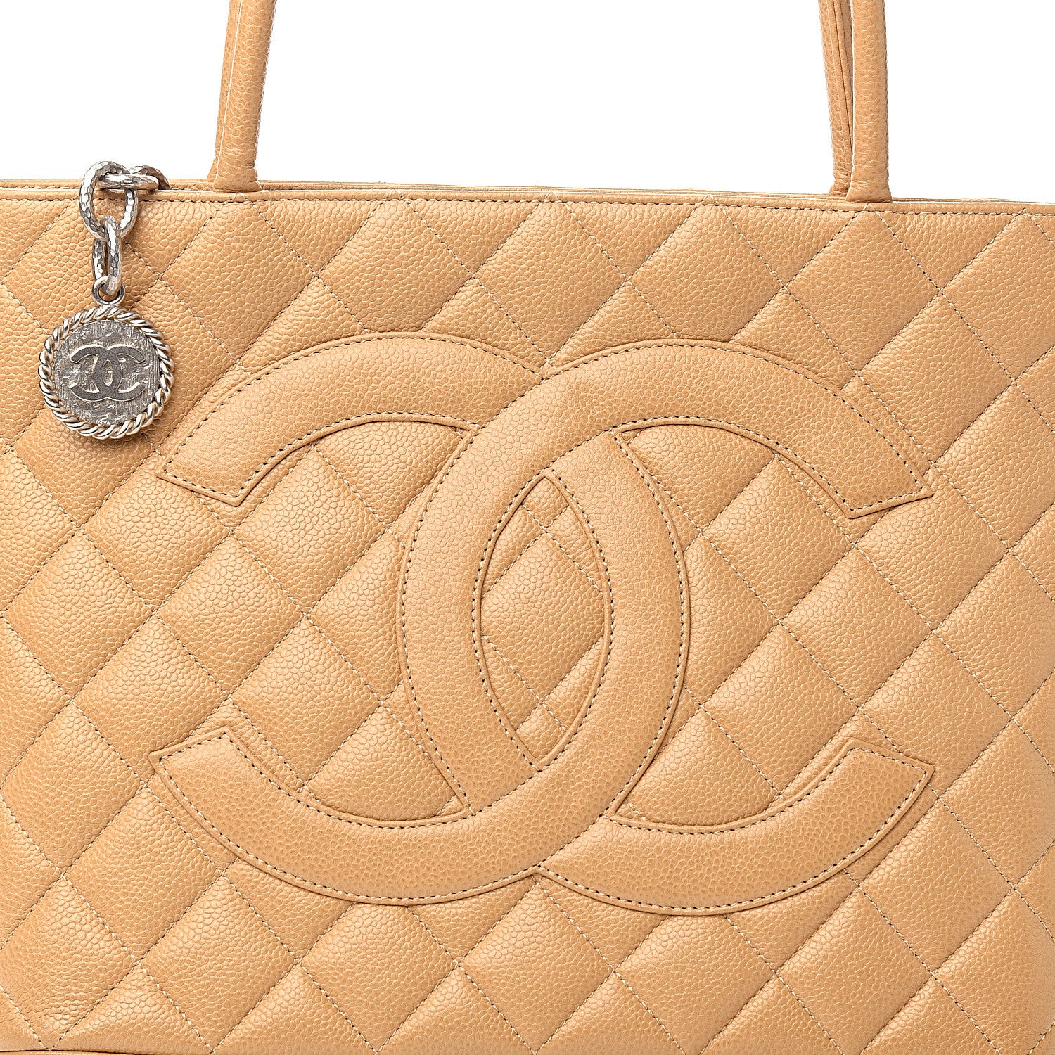 Chanel Caviar Quilted Medallion Tote Beige 9 of 9