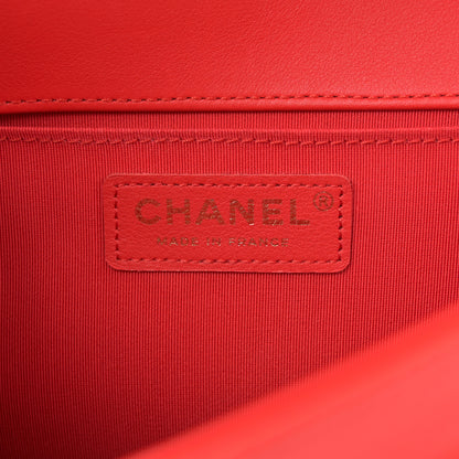 Chanel Calfskin Chevron Quilted Medium Boy Flap Red 6 of 14