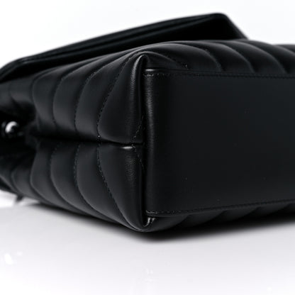 Saint Laurent Calfskin Y Quilted Monogram Small Loulou Chain Satchel Black 8 of 9