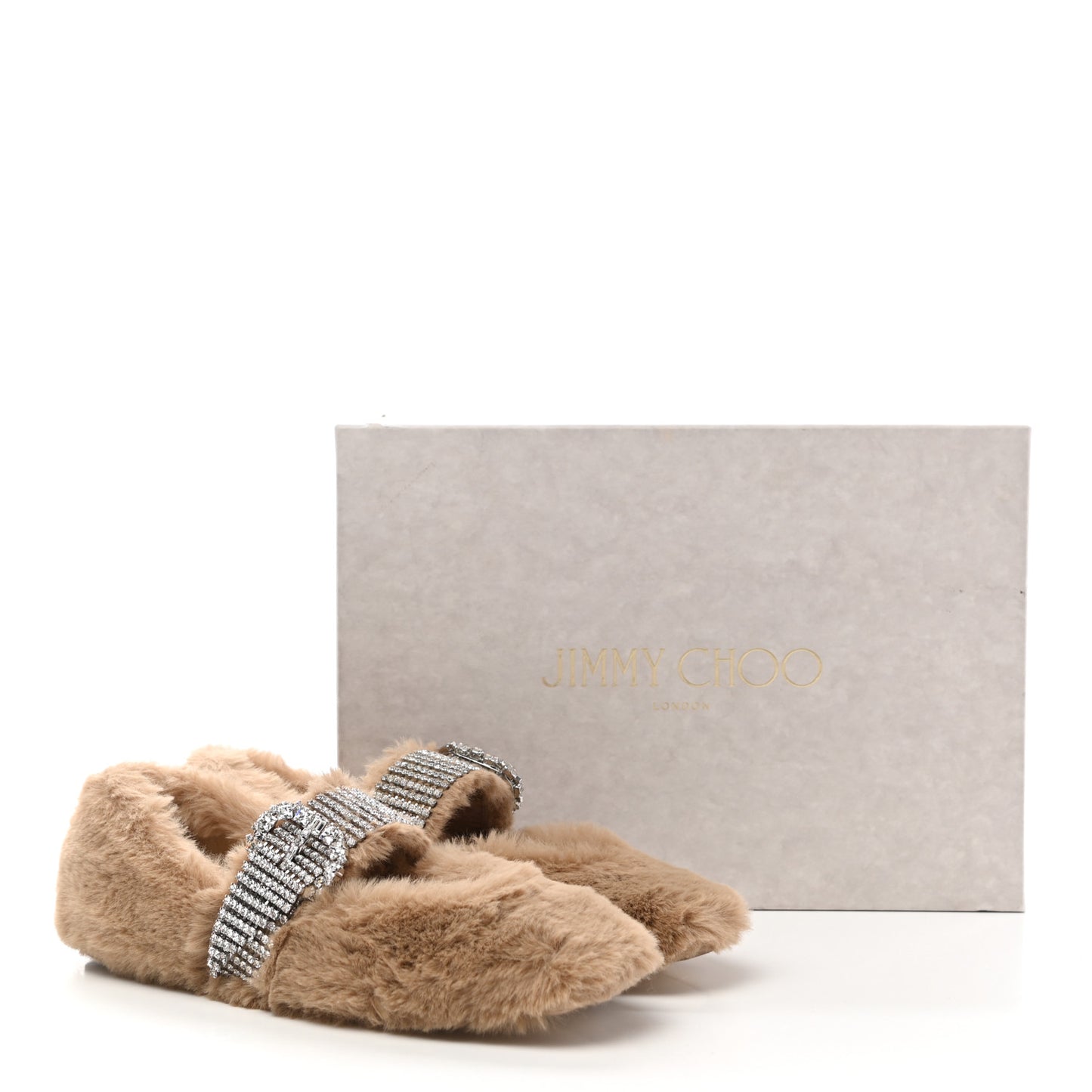 Faux Fur Crystal Krista Flats 36 Teddy