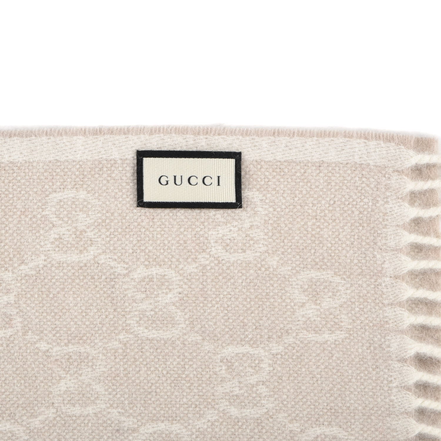 Gucci Wool Angora Monogram Web New Nikky Scarf Sand Blue 3 of 4