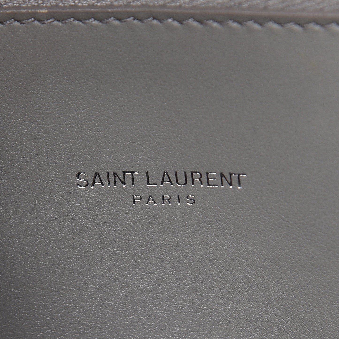 Grained Calfskin Topstich Baby Sac De Jour Fog