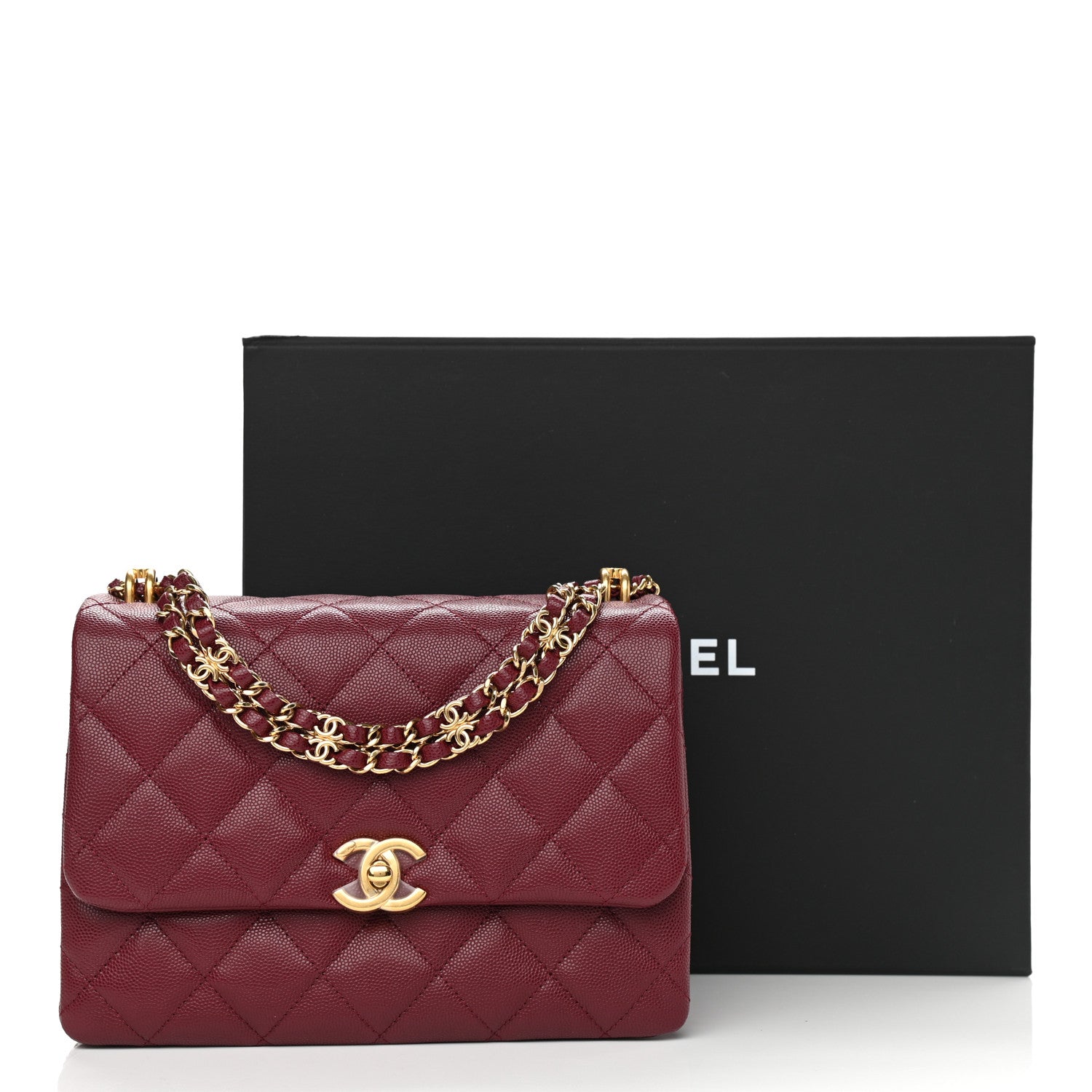 Chanel Caviar Quilted Coco First Flap Burgundy 11 of 11