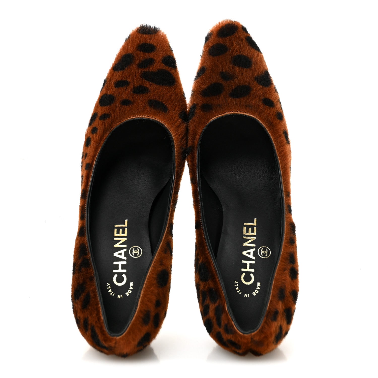 Chanel Pony Hair Lambskin Pumps 36.5 Brown Black 2 of 10