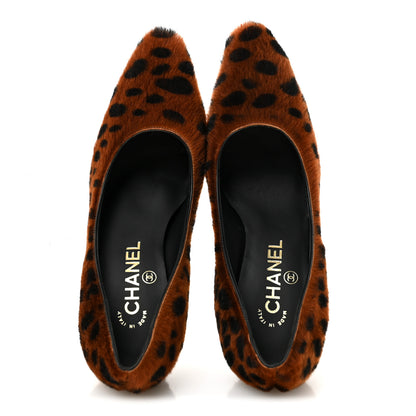Chanel Pony Hair Lambskin Pumps 36.5 Brown Black 2 of 10