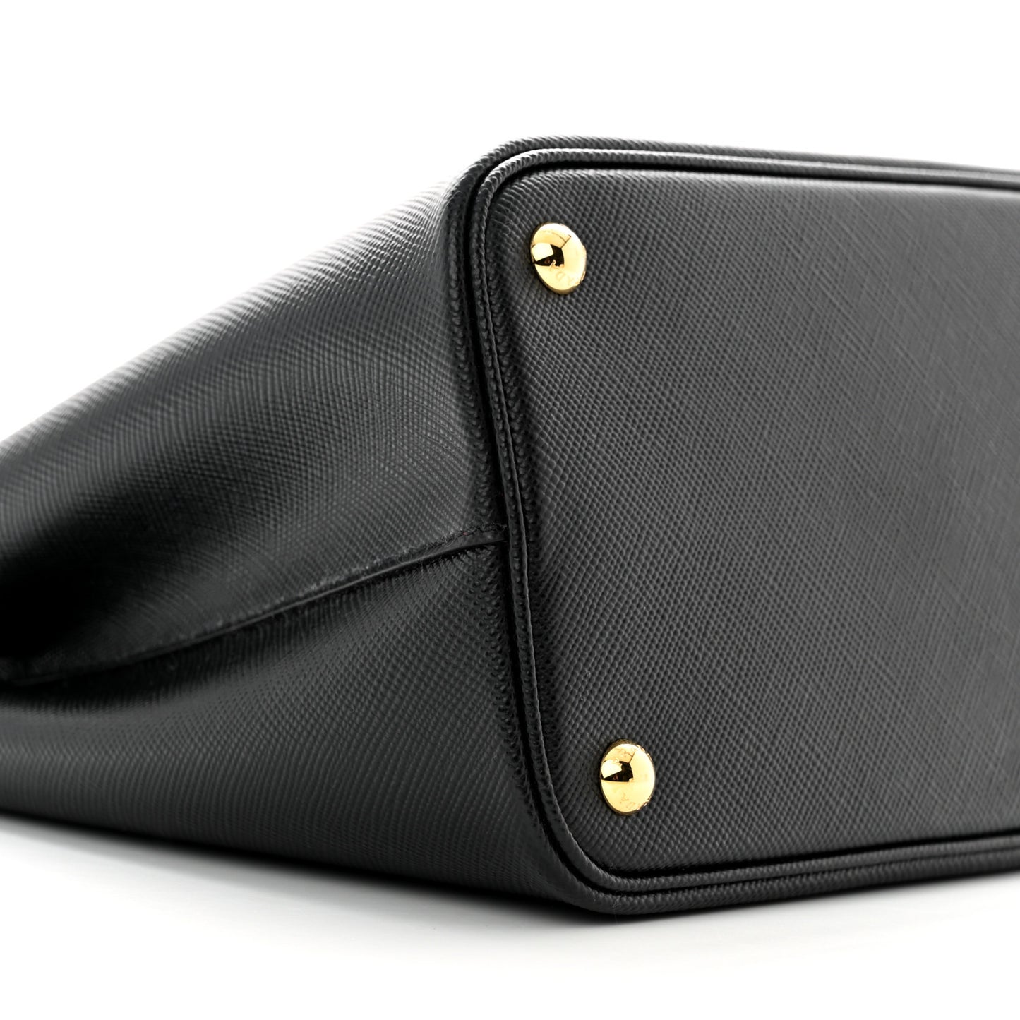 Saffiano Cuir Small Double Bag Black Fuoco