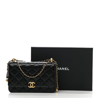Chanel Calfskin Quilted Perfect Fit Wallet On Chain WOC Black 12 of 12