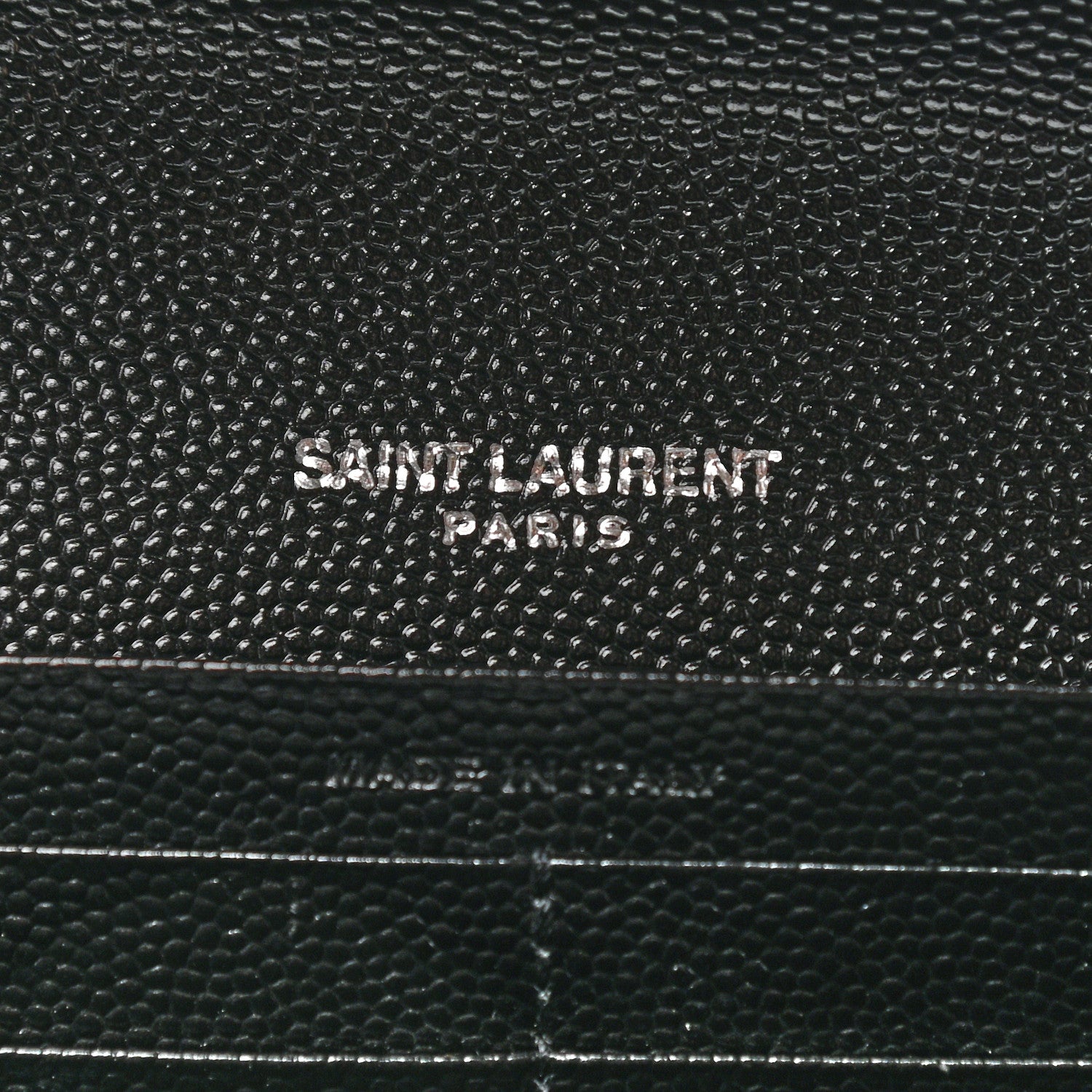 Saint Laurent Grain De Poudre Matelasse Chevron Monogram Flap Wallet Black 6 of 8