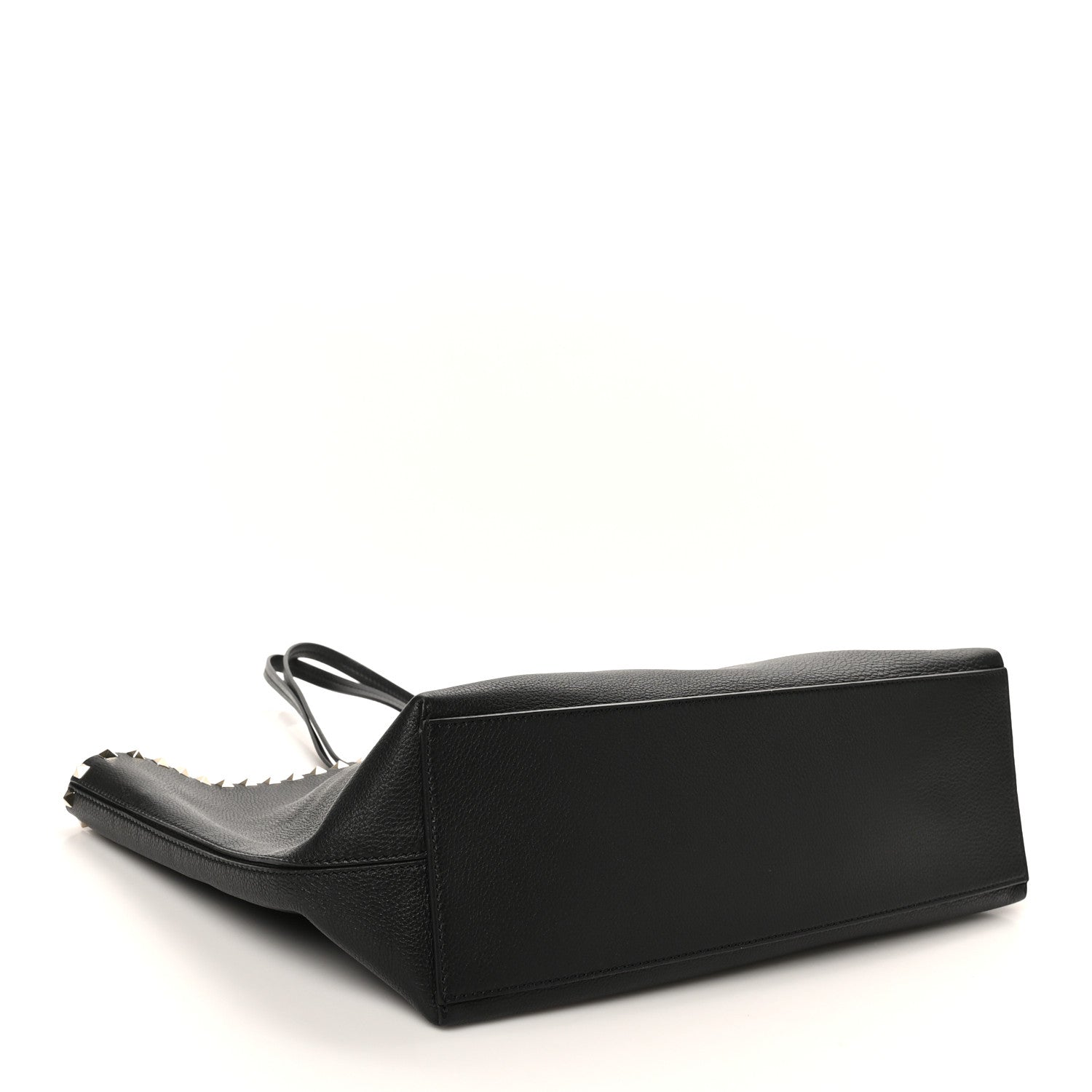 Valentino Garavani Grained Calfskin Rockstud Shoulder Tote Black 4 of 9