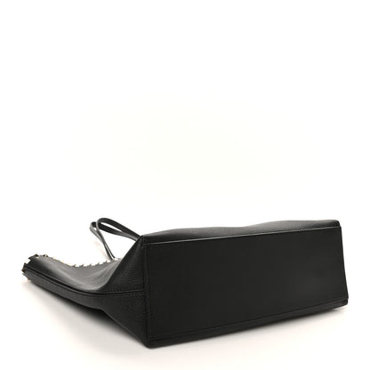 Valentino Garavani Grained Calfskin Rockstud Shoulder Tote Black 4 of 9