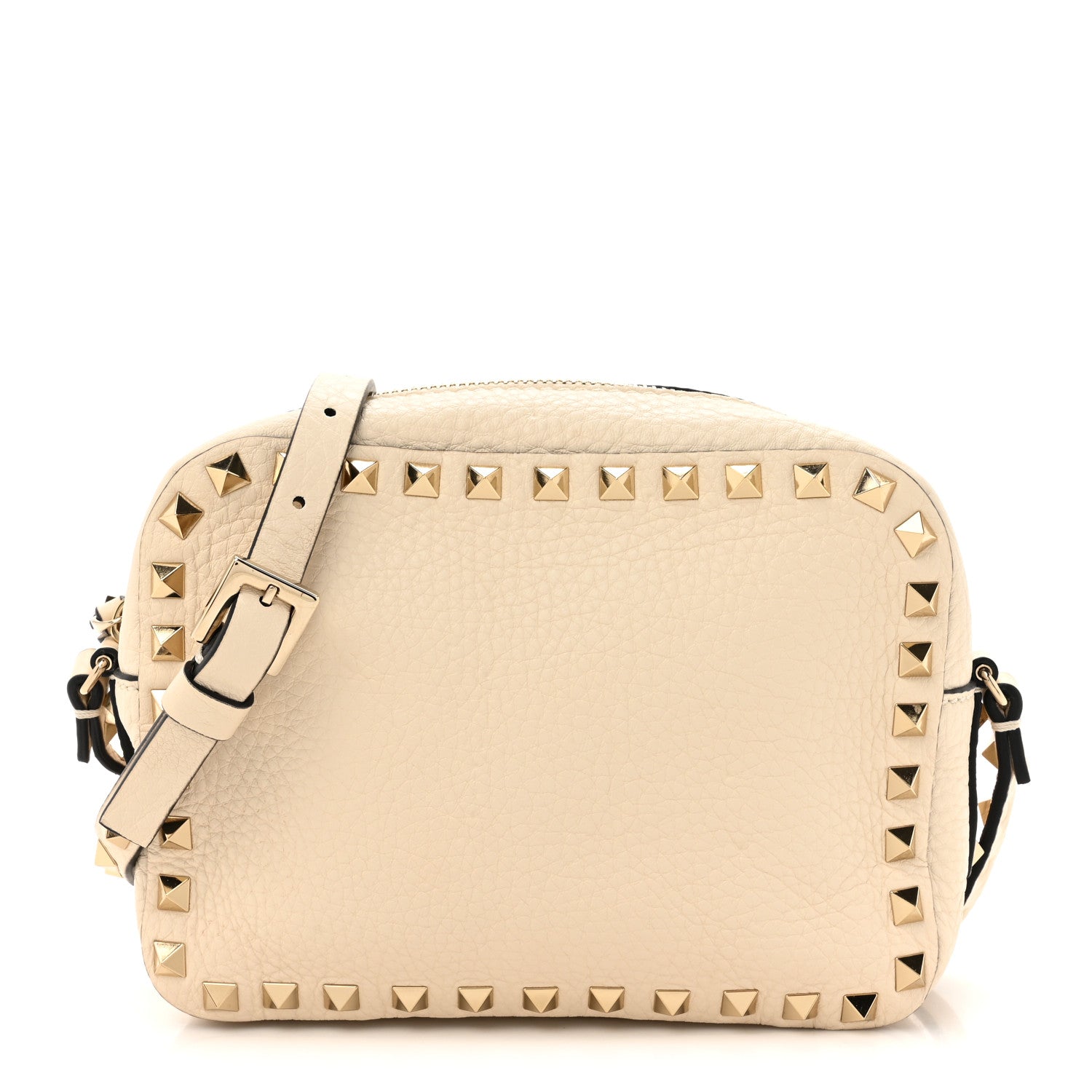 Valentino Garavani Grained Calfskin Rockstud Camera Crossbody Bag Ivory 1 of 10