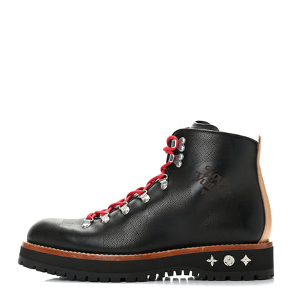 Louis Vuitton Calfskin Maxi Damier Perforated Alpinist Ankle Boots 9 Black 1 of 11