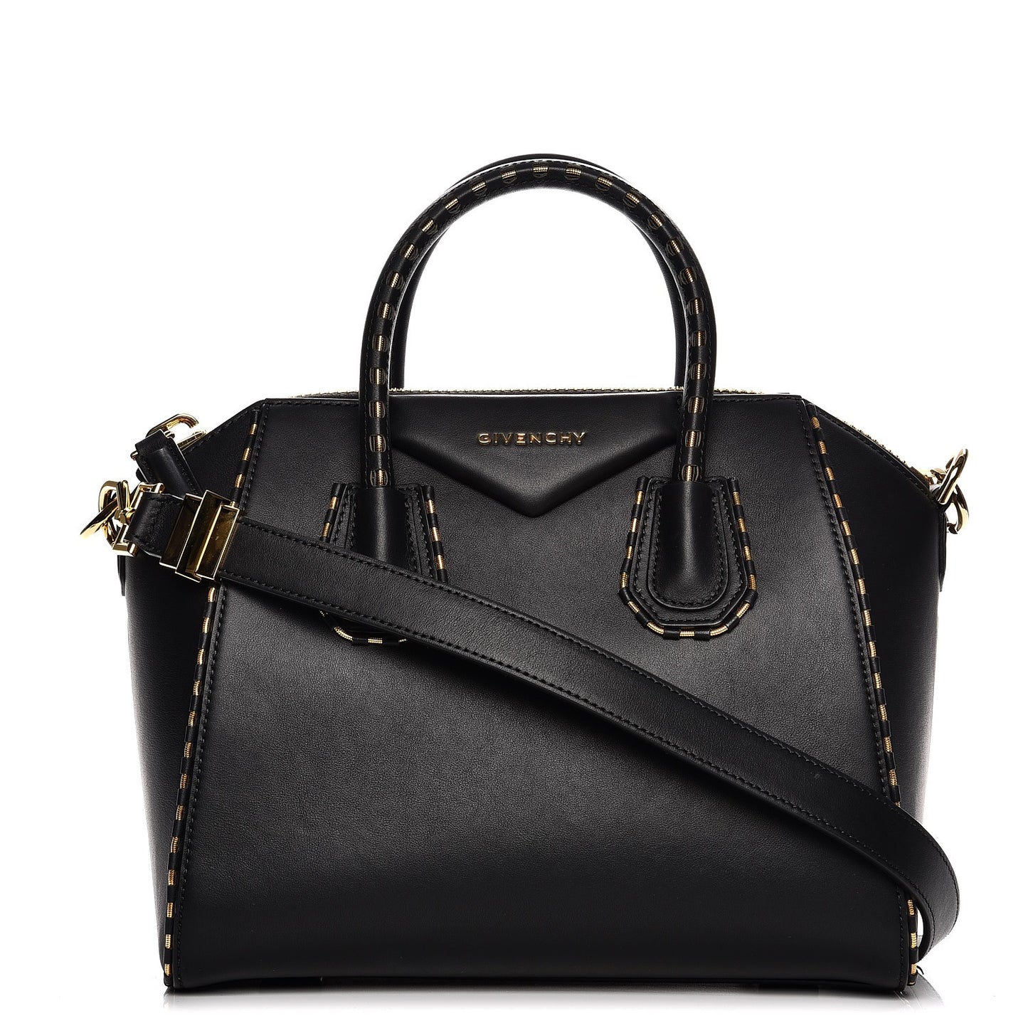 Calfskin Chain Detail Small Antigona Black