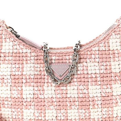 Prada Yarn Raffia Effect Crochet Mini Re-Edition Shoulder Bag Alabastro 10 of 12