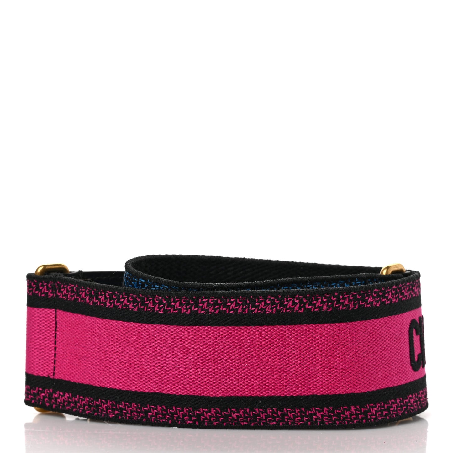Canvas Embroidered Shoulder Strap Fuchsia Bleu
