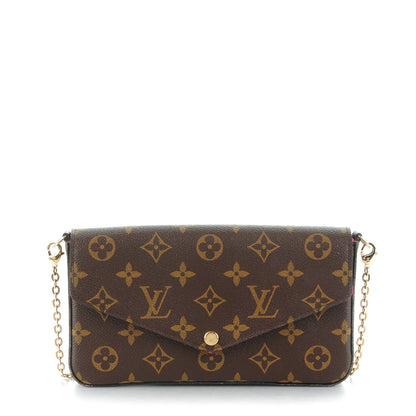 Louis Vuitton Monogram Pochette Felicie Chain Wallet Fuchsia 1 of 8