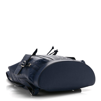 Gucci Piuma Calfskin Jumbo GG Embossed Double Buckle Backpack Navy 4 of 11