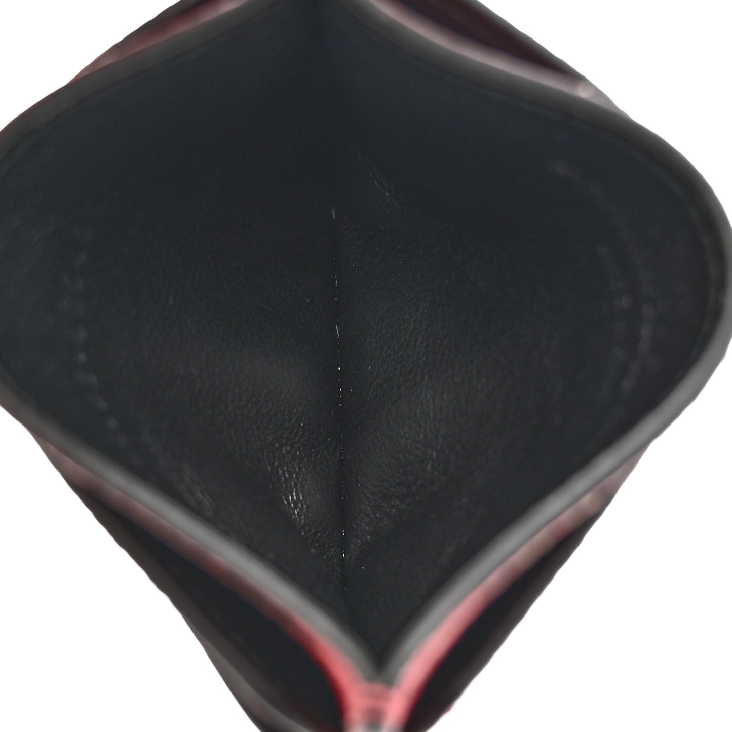 Calfskin Skull Card Holder Scarlet Red