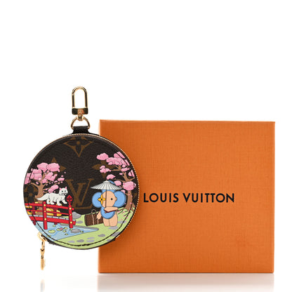 Louis Vuitton Monogram 2021 Christmas Animation Japanese Garden Round Coin Purse Wisteria Pink 7 of 7