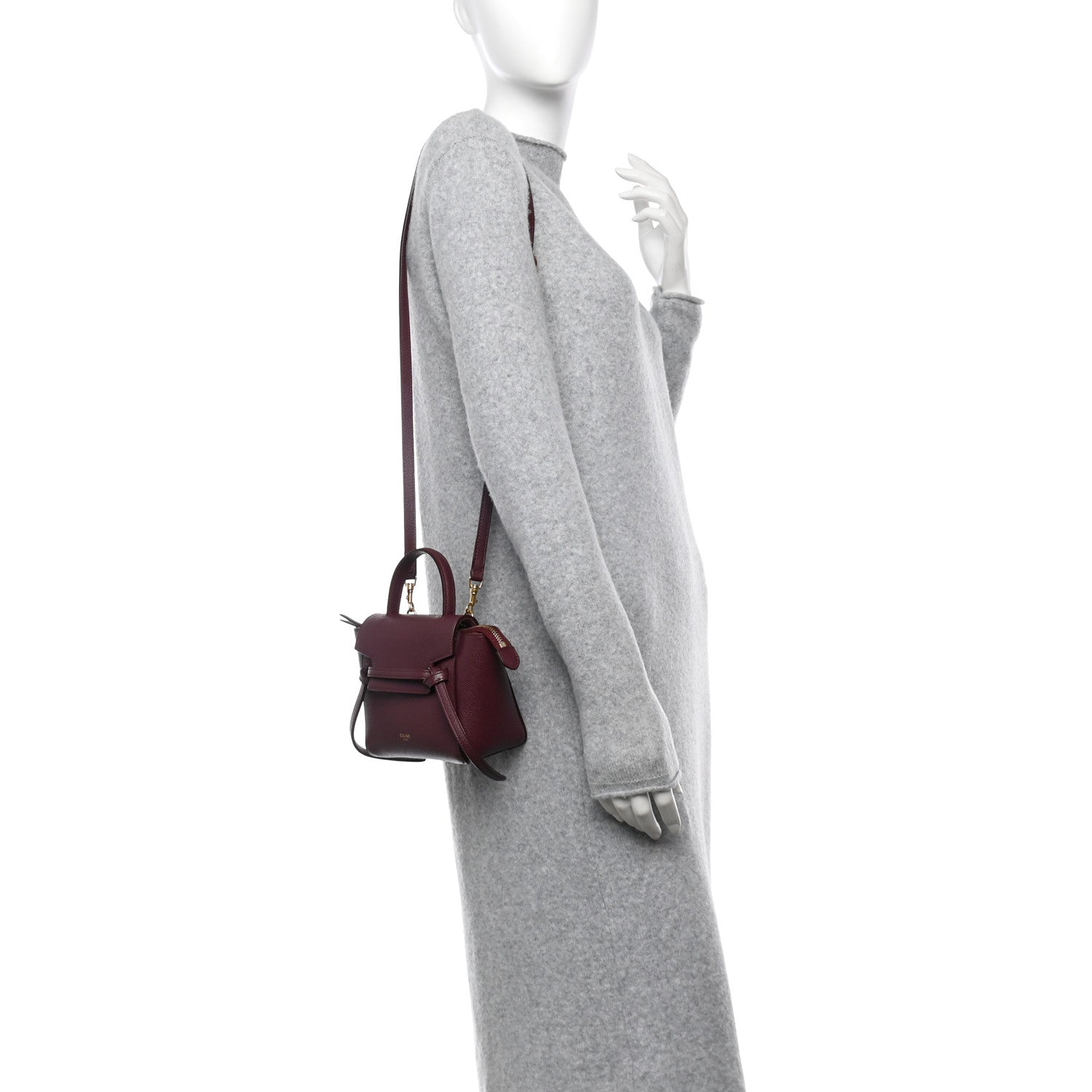 Celine Grained Calfskin Pico Belt Bag Acai 2 of 9