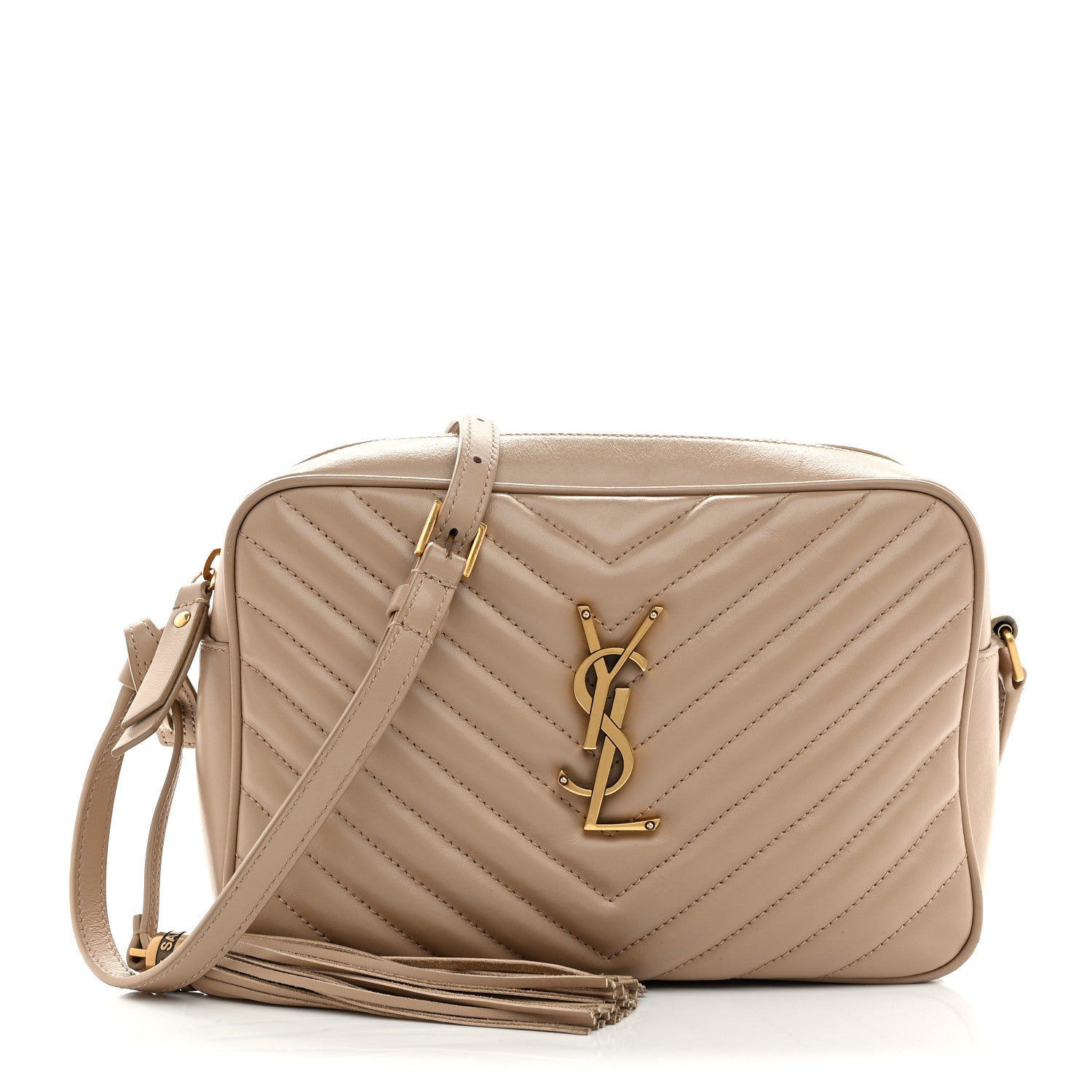 Saint Laurent Calfskin Matelasse Monogram Lou Camera Bag Nude Powder 1 of 10