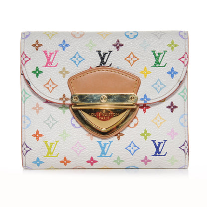Louis Vuitton Monogram Multicolor Joey Wallet White Litchi 1 of 7
