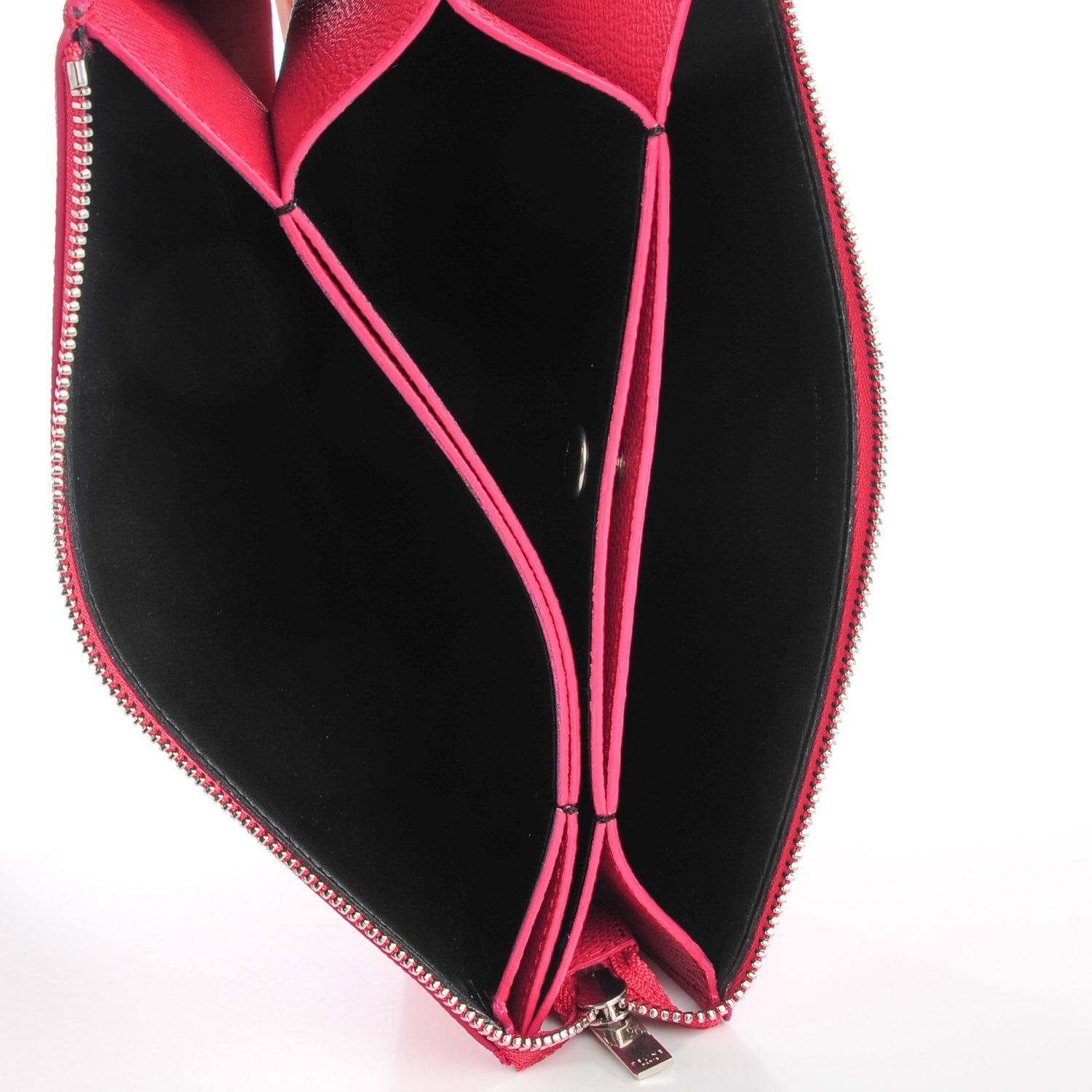 Celine Grained Calfskin Solo Trio Cosmetic Pouch Fuchsia 5 of 7