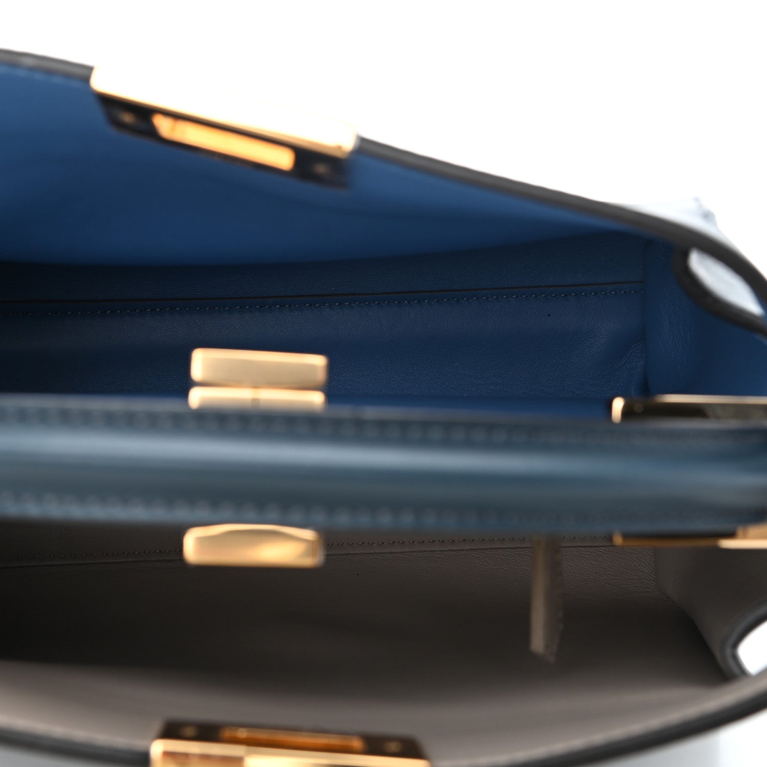 Fendi Vitello Tahiti Nappa Medium Peekaboo Iconic Essentially Satchel Notturno Grigio Polvere Nebula 6 of 7