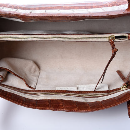 Nancy Gonzalez Crocodile Top Handle Tote Brown 4 of 9