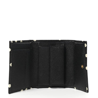 Dolce & Gabbana Dauphine Polka Dot French Flap Wallet Black White 5 of 8
