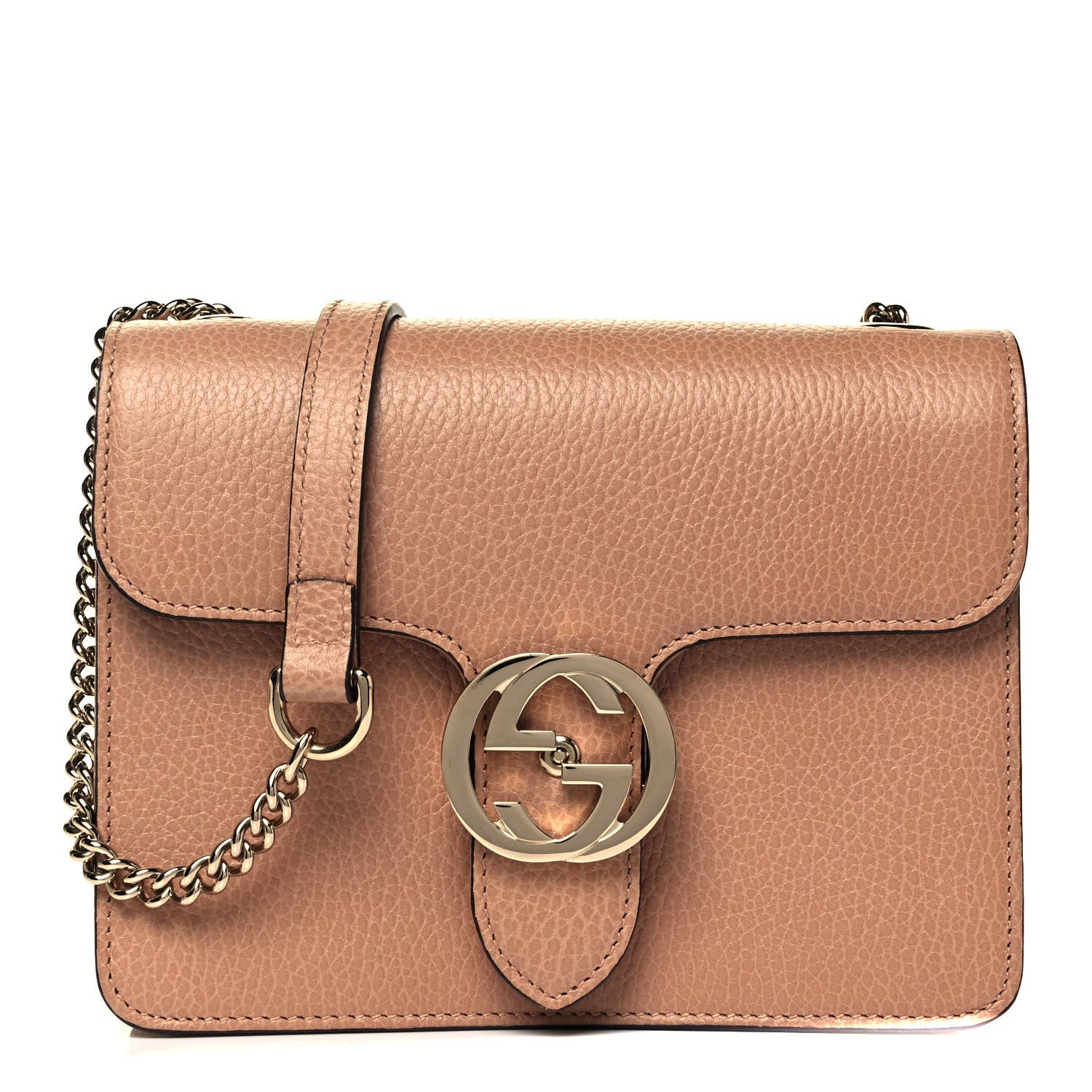 Gucci Dollar Calfskin Small Interlocking G Shoulder Bag Camelia 1 of 9