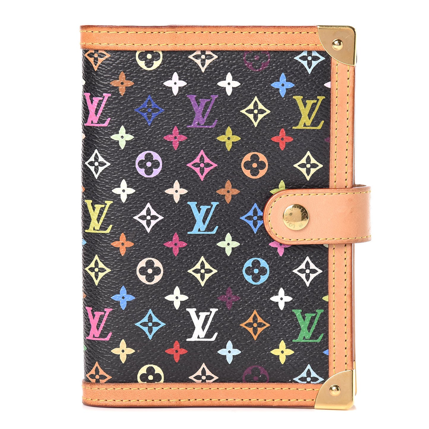Monogram Multicolor Small Ring Agenda Cover Black