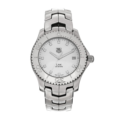 Tag Heuer Stainless Steel Diamond Mother of Pearl 39mm Link Quartz Watch WJ1114 1 of 5