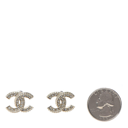 Chanel Crystal CC Earrings Gold 2 of 4