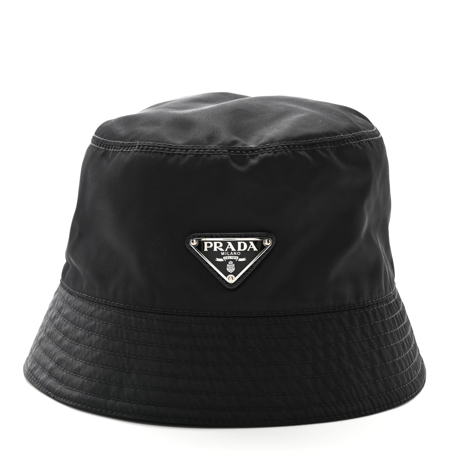 Prada Re-Nylon Metal Triangle Logo Bucket Hat XL Black 3 of 7